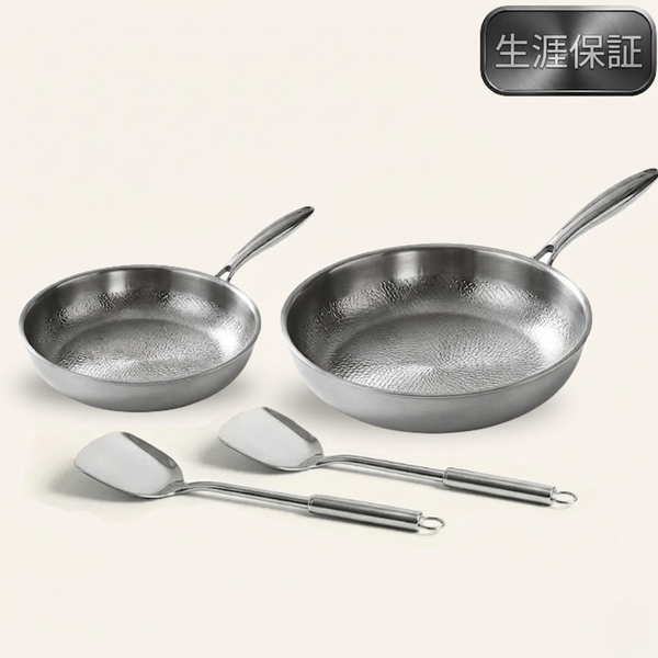 チタン製ハンマー加工フライパンプロフェッショナルセット – KURATA チタン